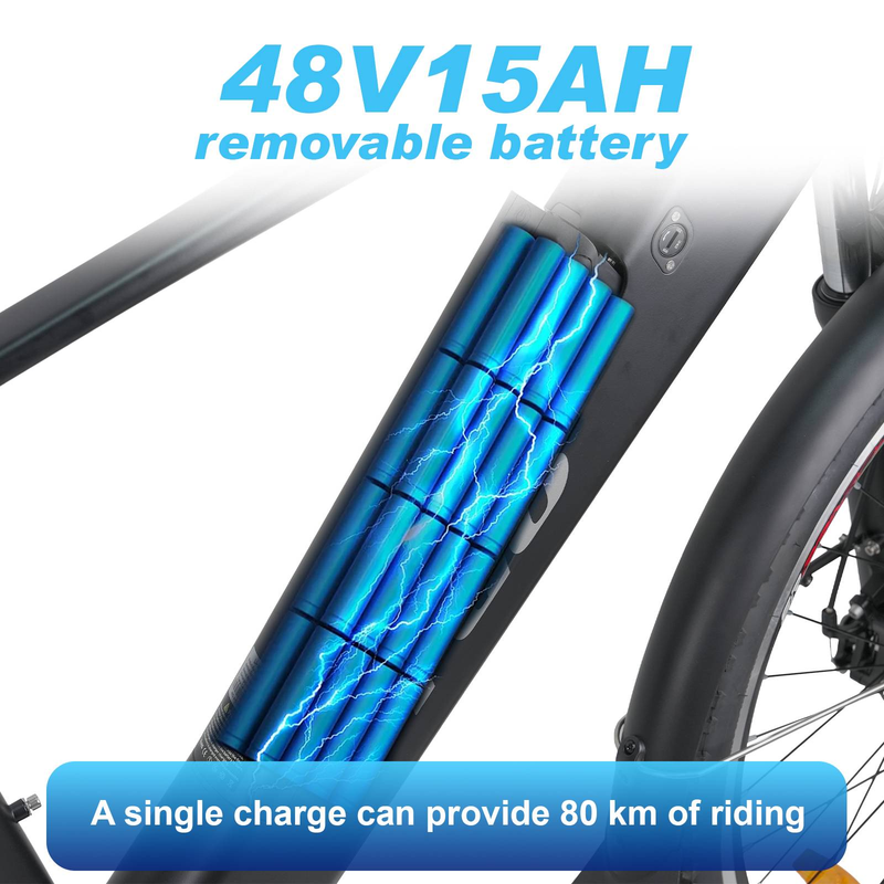 Bicicleta elétrica TTGO M310 Power Commuter 500 W 48 V 15 Ah | Alcance de 100 km Shimano Freios hidráulicos de 7 velocidades Engenharia alemã Armazém na UE Entrega em 7 dias_voghion.com