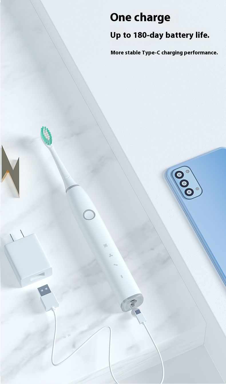 Elektrische Schallzahnbürste – 3 Modi, USB-C-Schnellladung, 30-Tage-Akku, weiche Borsten, UV-Desinfektionsbehälter (Rosa/Weiß, 2 oder 4 Bürstenköpfe)_voghion.com