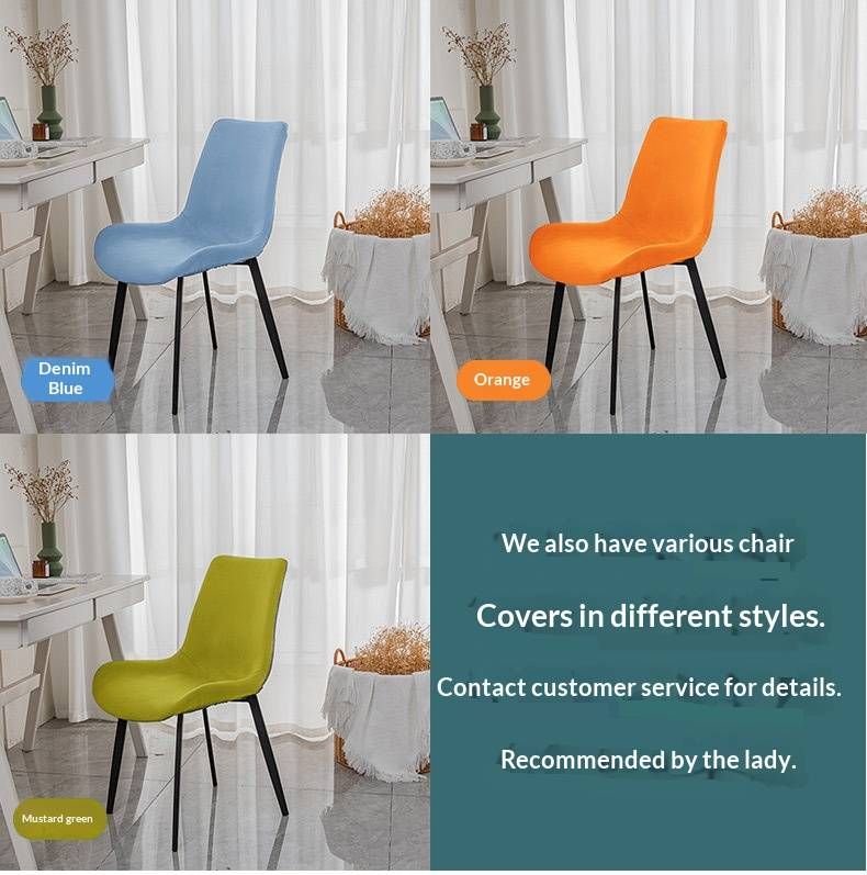 Coprisedie elasticizzati in poliestere di alta qualità: vestibilità universale per sedie di forma irregolare, antiscivolo e antipolvere, design moderno e minimalista._voghion.com