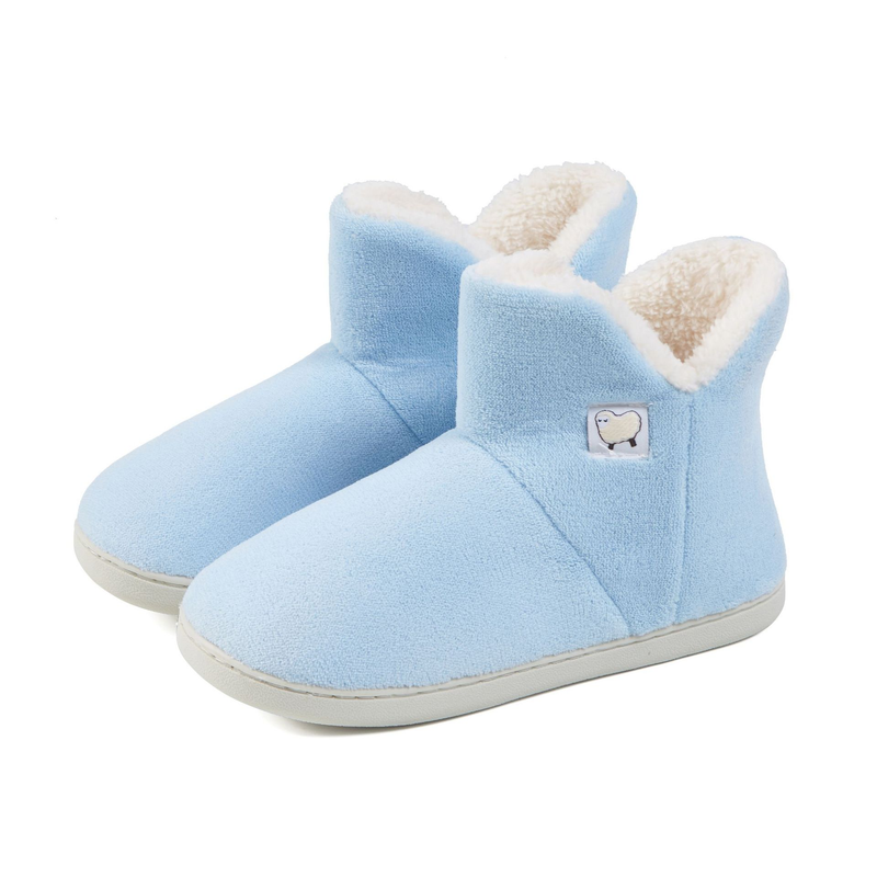 Warme winter zachte dikke zool hoge buis met pluche geheugen voor thuis postpartum schoenen, katoenen pantoffels_voghion.com