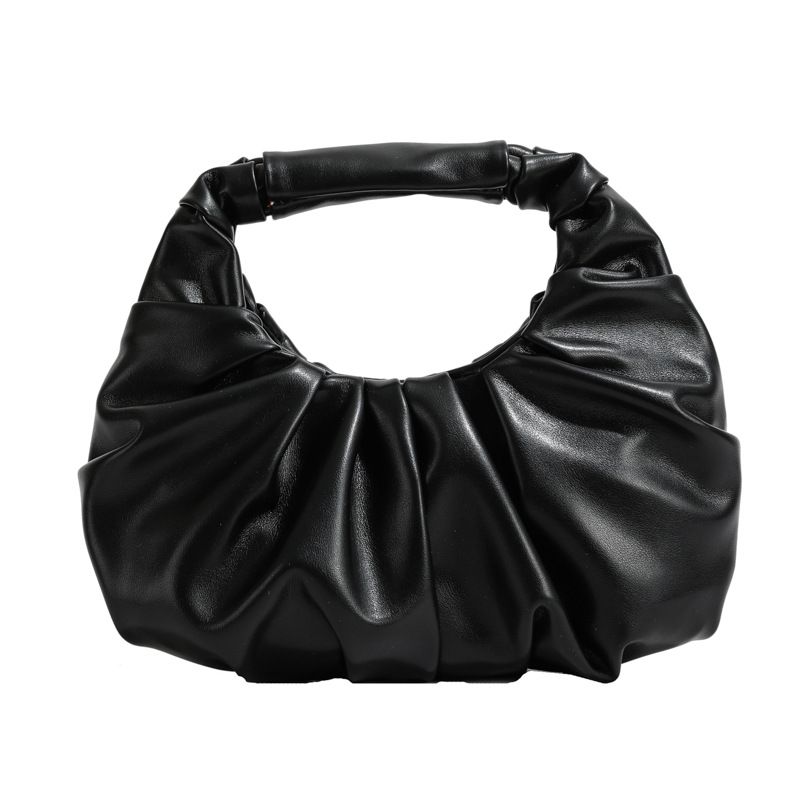 Borsa a tracolla elegante da donna in PU tinta unita con design a nido d'ape plissettato, alla moda e alla moda._voghion.com