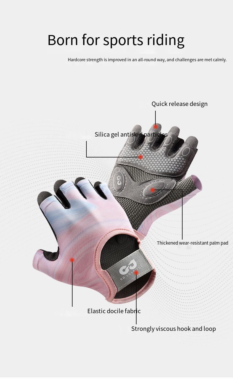 Gants de cyclisme d'été pour femmes, antidérapants, respirants, résistants aux chocs et à l'usure, demi-doigts, pour sports de plein air_voghion.com
