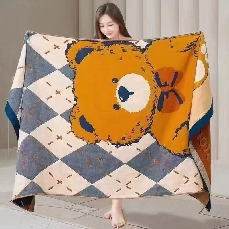 Asciugamano da bagno in garza Lillian per uomo e donna, taglia grande per uso domestico, asciugatura rapida, per il bagno sul divano, caldo, scialle, piccolo plaid_voghion.com