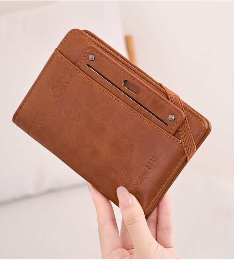 Portafoglio da viaggio sottile e leggero con protezione RFID, portapassaporto di lusso con protezione antifurto, più slot per carte e pelle PU resistente all'acqua_voghion.com