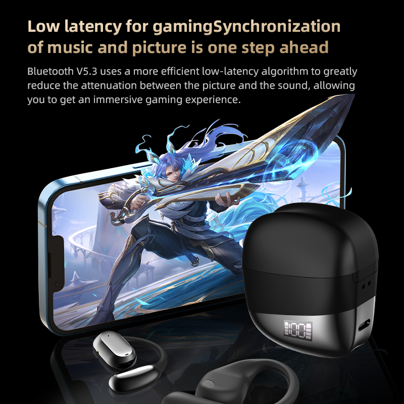 Wireless earphones, V5.4, LED power display charging case, stereo bass earphones, clear call earphones_voghion.com