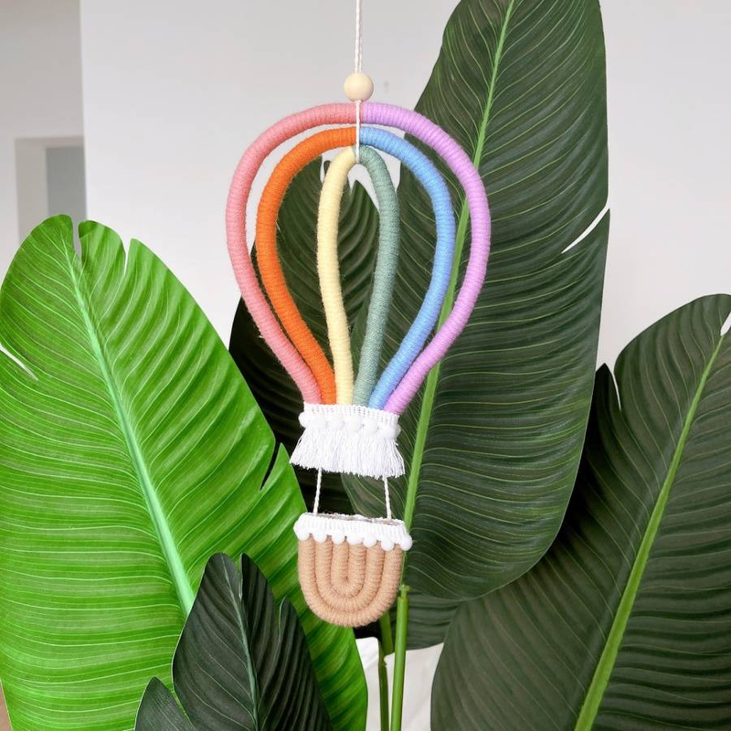 1 Stéck faarweg waarme Loftballon gewebte Anhänger Reebou Anhänger Heem Kannerzëmmer Dekoratioun Schéissprop Hängend Ornament_voghion.com