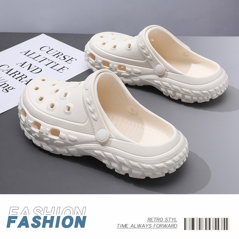 Schuhe mit dicker Sohle und Löchern für Herren im Sommer, rutschfest und wasserdicht, mit hohem Absatz und atmungsaktiv, Strandschuhe für Paare, die keine stinkenden Füße bekommen_voghion.com