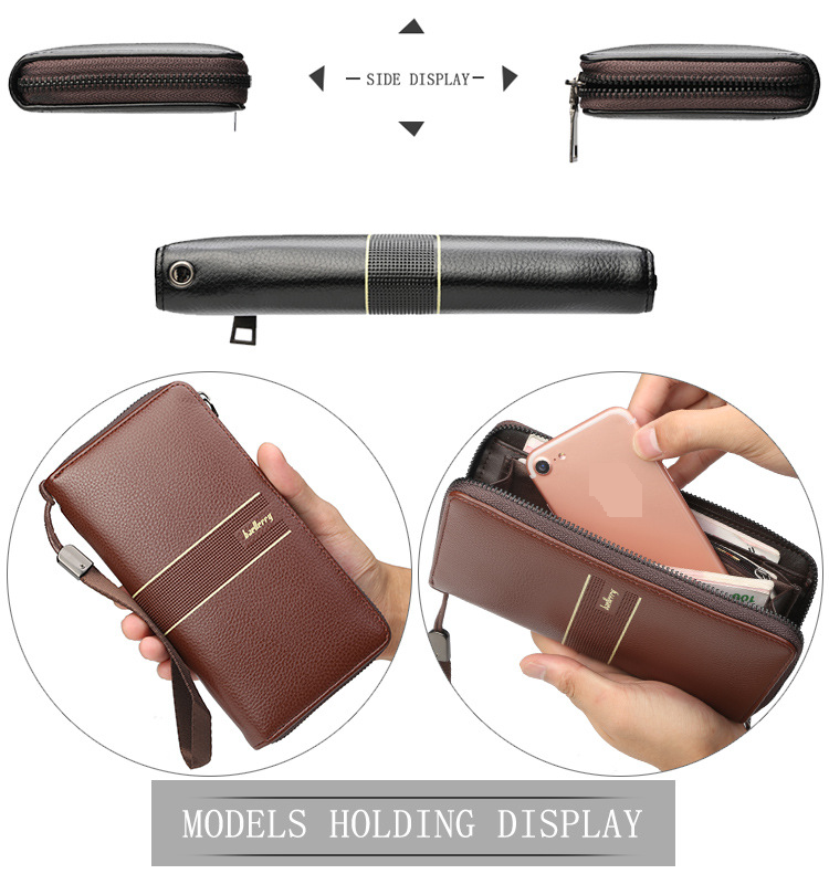 Men's Bags New Men's Wallet Business Multifunctional Zipper Long Clutch Large Capacity Wallet Wholesale_voghion.com