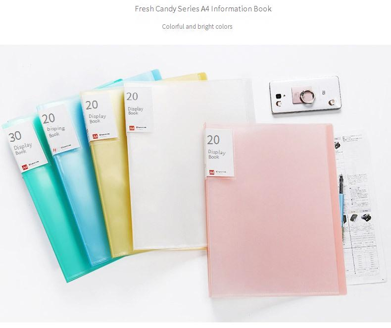 Material de oficina para educación, libro de datos, plástico transparente PP, papel de prueba, libro de almacenamiento, carpeta para partituras, venta al por mayor, carpeta de inserción A4, carpeta de archivos_voghion.com