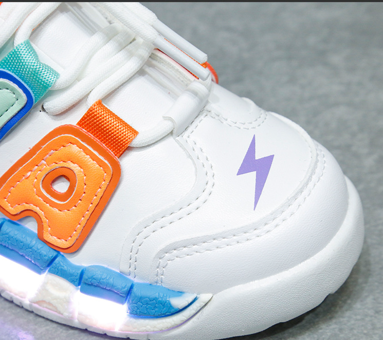 Plush Charging Colorful Luminous Shoes Cotton Shoes Solid Bottom Luminous Boys And Girls Children's Sports Shoes Basketball Shoes With Lights_voghion.com