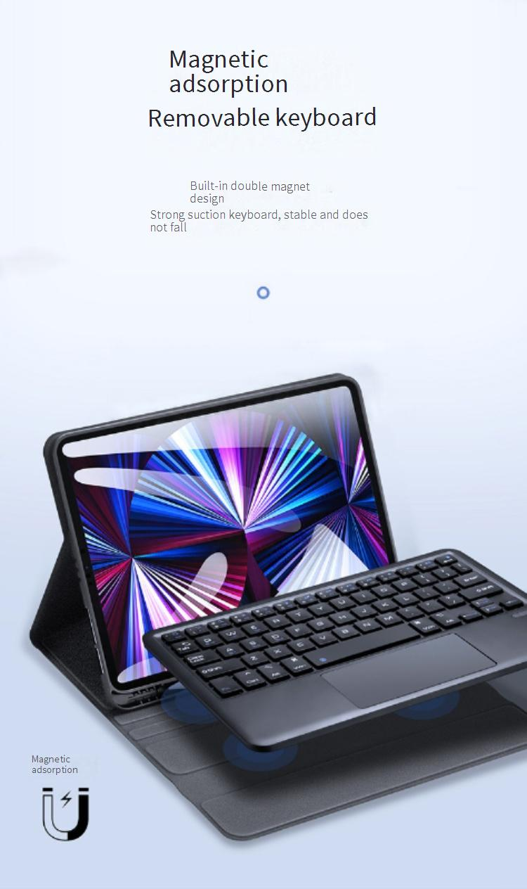 „iPad Pro 11/13“ klaviatūros dėklas – itin plona „Bluetooth“ klaviatūra su jutikliniu valdymu | Suderinamas su „Air 4/5“ | Apsauginis apvalkalas ir apšviesti klavišai_voghion.com