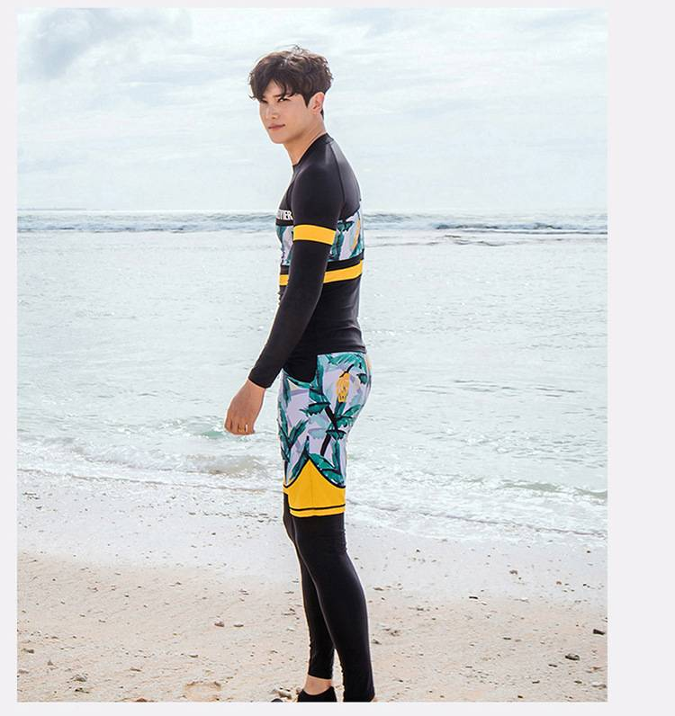 Traje de baño de dos piezas para hombre y pareja de alta gama, ideal para surf y buceo en la playa, de secado rápido para mujer._voghion.com