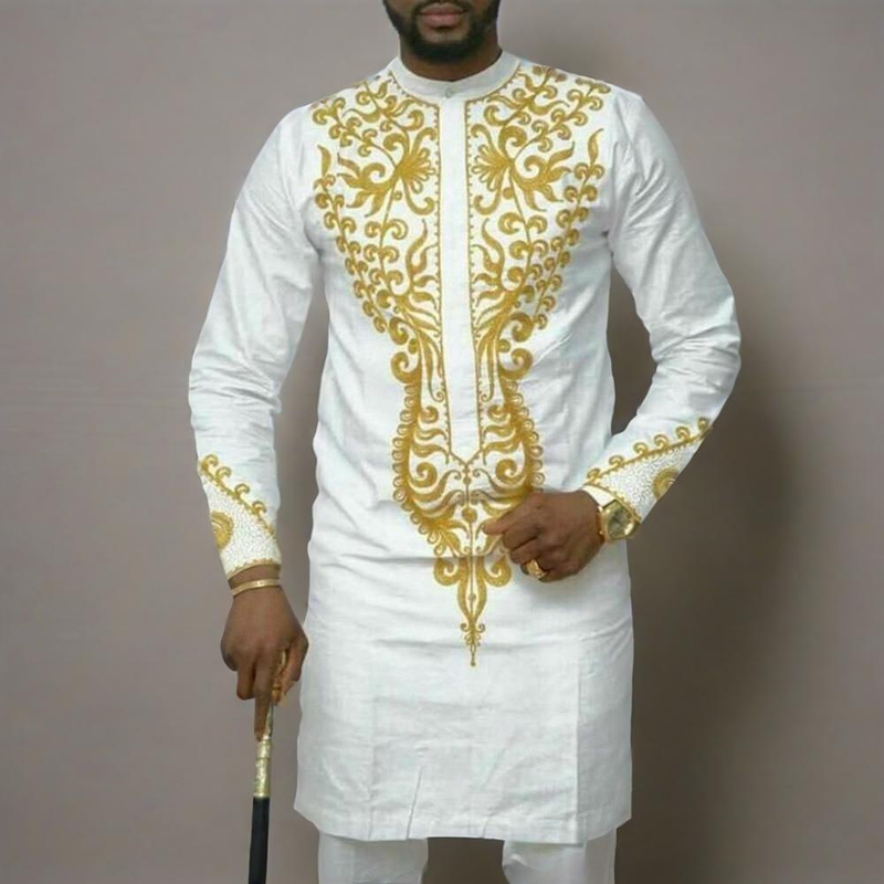 Men's Clothing Long Sleeved Embroidered Men's Casual Suit_voghion.com