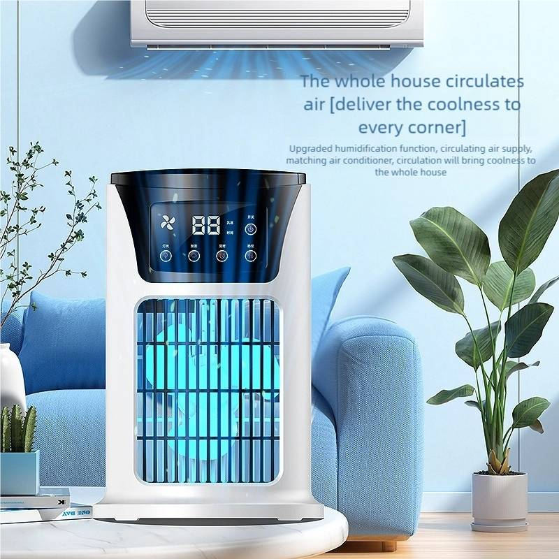 Tragbare intelligente Klimaanlage mit 7 LED-Leuchten Mini-USB-Klimaanlage Kühlung Kühler Lüfter für Home Office_voghion.com