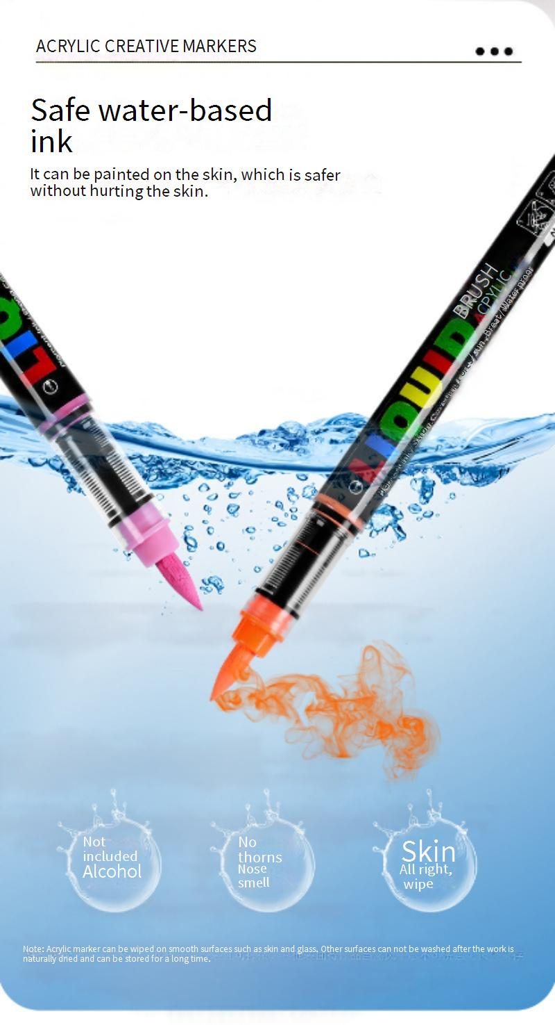 Professional Acrylic Marker Pens Set - Soft Tip Fine Line Art Markers For Drawing, Sketching & Illustration_voghion.com