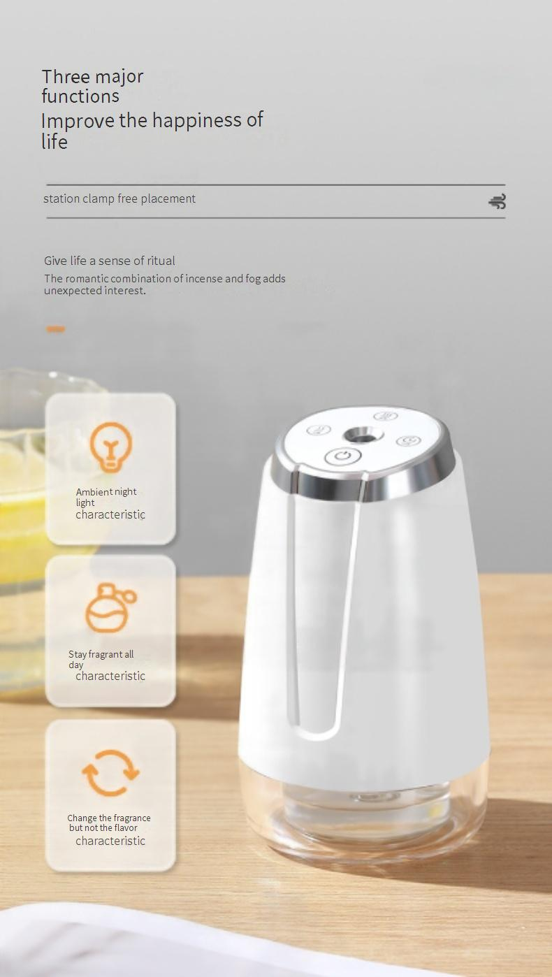 Wireless Aroma Diffuser With Essential Oils - Portable USB Rechargeable Air Freshener For Home, Bathroom & Hotel Rooms, Night Light Feature_voghion.com