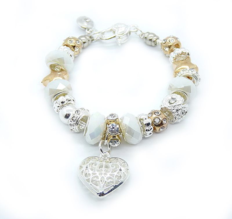 2025 New Bracelet 925 Sterling Silver Women Fashion Costume Fine Heart/Lovely Beads Charm Bracelets Jewelry For Women_voghion.com