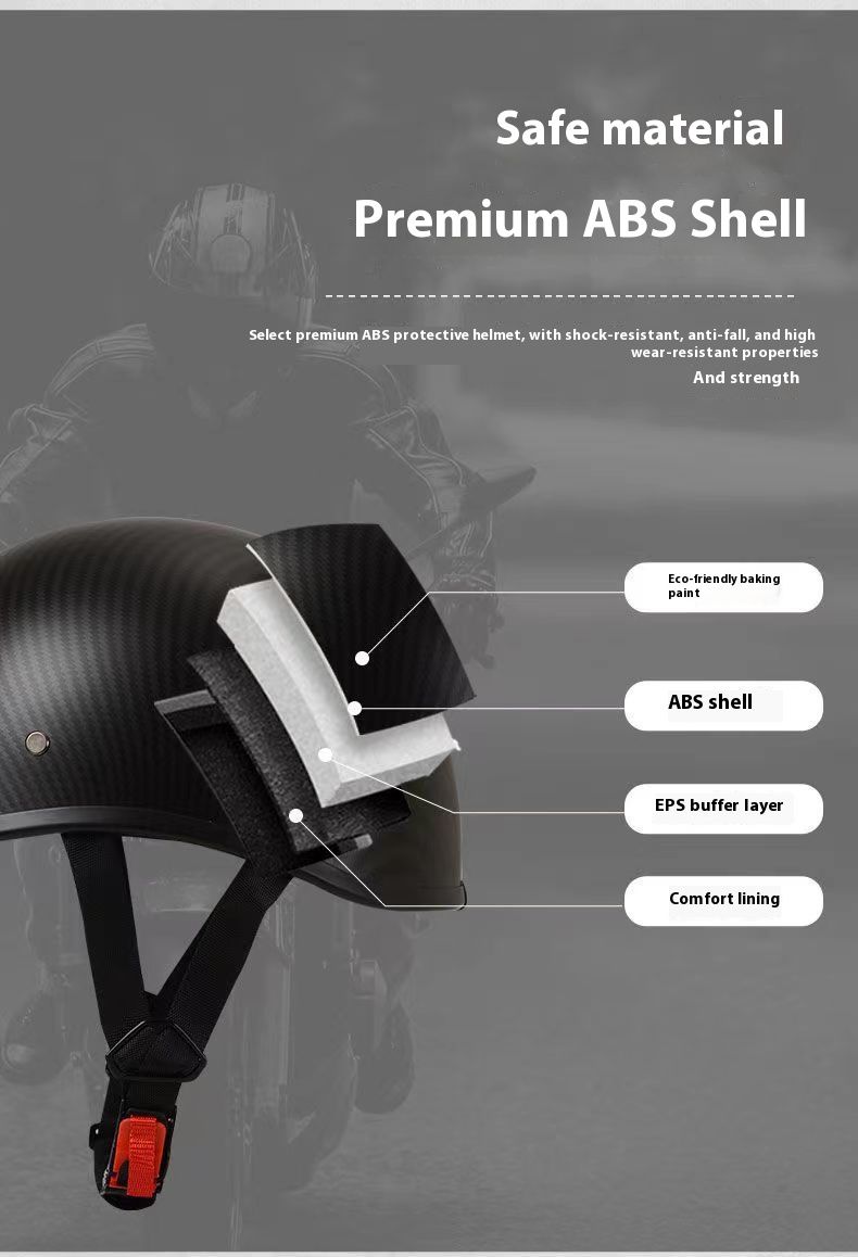 3C-zertifizierter japanischer Retro-Motorrad-Halbhelm – leichte ABS-Schale mit Vintage-Brille (mehrere Farben und Größen)_voghion.com
