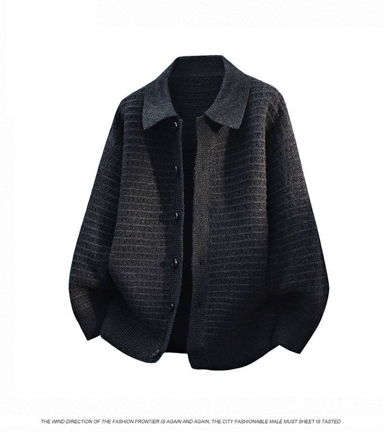 Men's Casual Knit Sweater Oversized Fit Round Neck Long Sleeve Pullover Soft Breathable For Autumn Winter_voghion.com