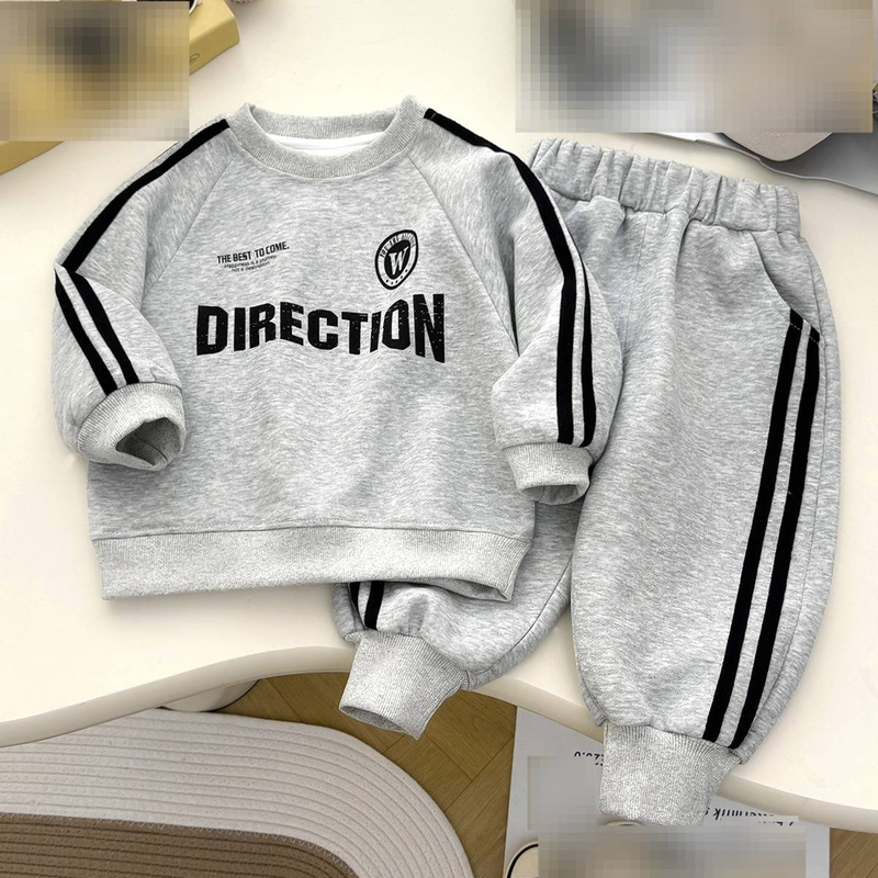 Ensemble pull pour enfant, nouvelle collection automne 2025, version coréenne, pour garçons et filles, tenue de sport décontractée pour enfants d'âge moyen et plus âgés_voghion.com