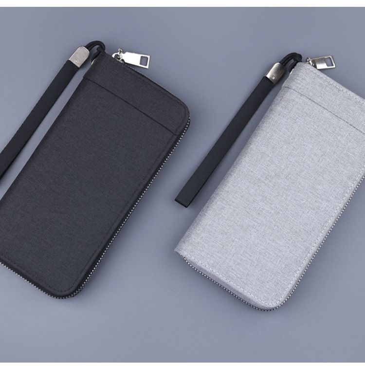 Canvas portemonnees voor heren, lange clutches, clutches met rits voor heren, telefoontasjes voor heren, denim casual portemonnees met grote capaciteit._voghion.com