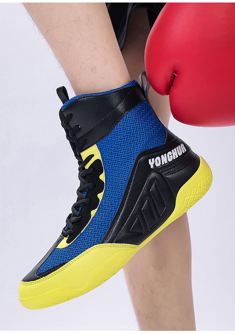 Men's Large Size High Top Comfortable Wrestling Shoes Combat Training Anti-slip Boxing Shoes_voghion.com