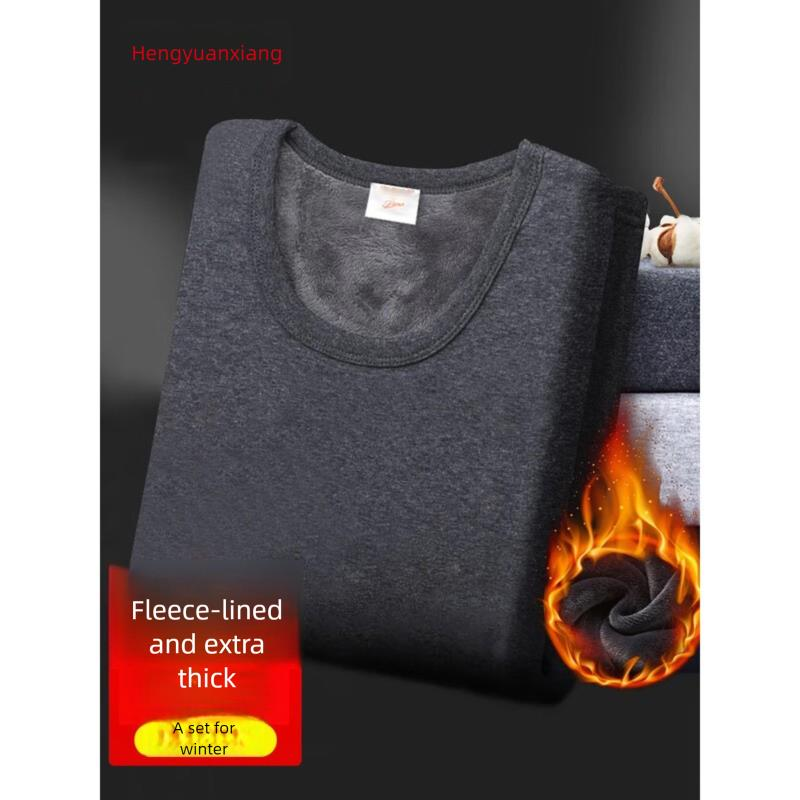 Hengyuanxiang Heißverkaufte 50W Thermounterwäsche für Männer und Frauen, Fleecegefütterte, verdickte Herbstkleidungshose, mittleres Alter_voghion.com