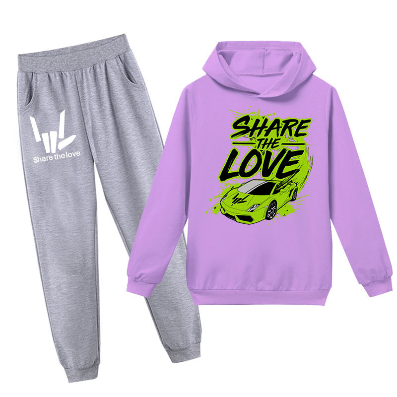 Spring And Autumn Printed Hoodie Set For Children_voghion.com