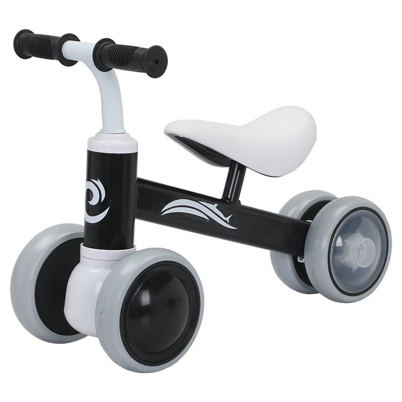 Vélo d'équilibre pour bébé, éclairage coloré, cadeau d'anniversaire pour bébé de 10 à 36 mois, sans pédale, quatre roues silencieuses et siège souple, jouets d'éveil préscolaire_voghion.com