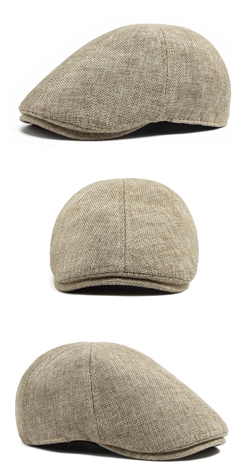 Yeni Gelenler Yeni Yaz Keten Bere Erkek Güneşlik Düz Şapka Kadın Moda Bereler Nefes Alabilir Gazeteci Şapkası Vintage Şapkalar Unisex_voghion.com