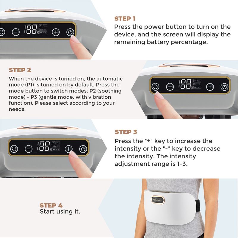 avec chargement à domicile, chauffage intelligent, ceinture, appareil de massage abdominal multifonctionnel_voghion.com