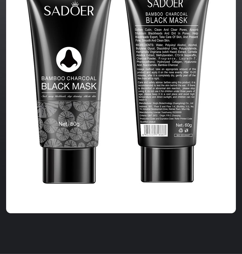 Bamboo faszén mitesszer eltávolító orrmaszk SADOERT Area Care 60g_voghion.com