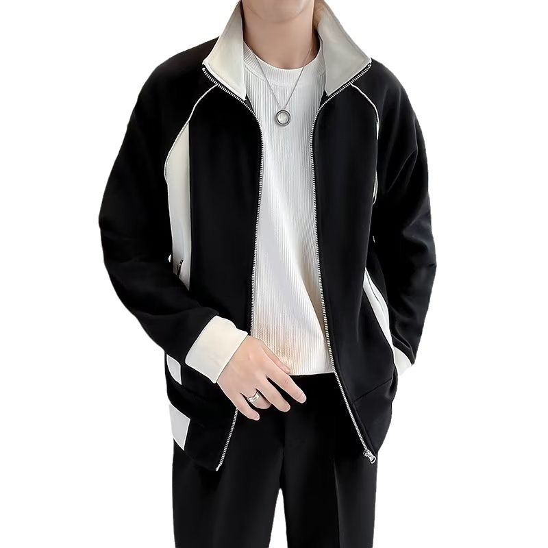 New wool cardigan men's autumn and winter knitted sweater round neck jacket simple loose thick sweater jacket_voghion.com