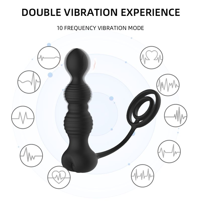 Plug anale per masturbazione anale con telecomando senza fili e vibrazione a 10 frequenze, massaggiatore per la prostata per uomini e donne, nuovo giocattolo sessuale anale_voghion.com