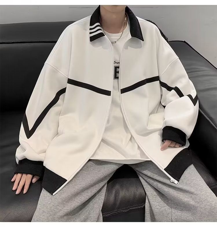 Korean Men's Baseball Jacket – High-End Loose Fit Casual Spring & Autumn Top – Trendy Streetwear Style_voghion.com