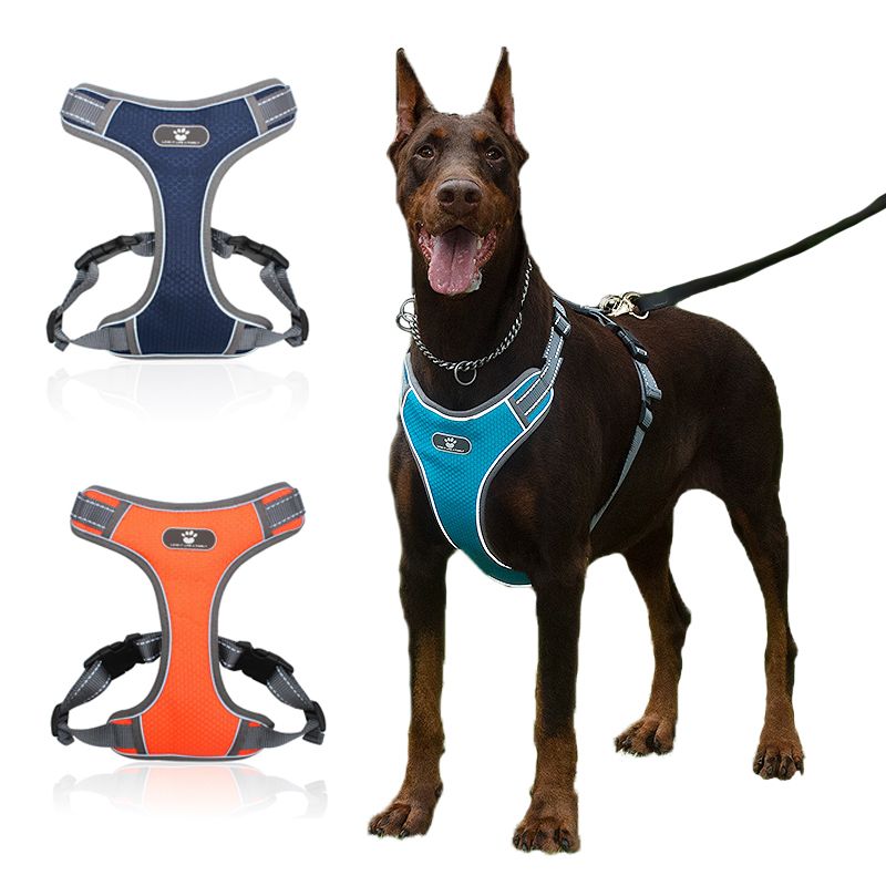 Harness Medium And Large Dogs, Breathable Dog Training Harness, Adjustable Reflective Nylon Chest Strap Pets For By PawParty Store_voghion.com