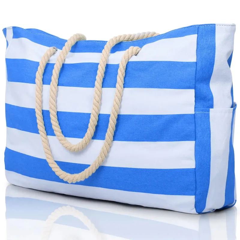 Borsa da esterno con cerniera per viaggi e vacanze, impermeabile, anti-sabbia, in tela, facile da piegare, da spiaggia, Zmt 250408l_voghion.com