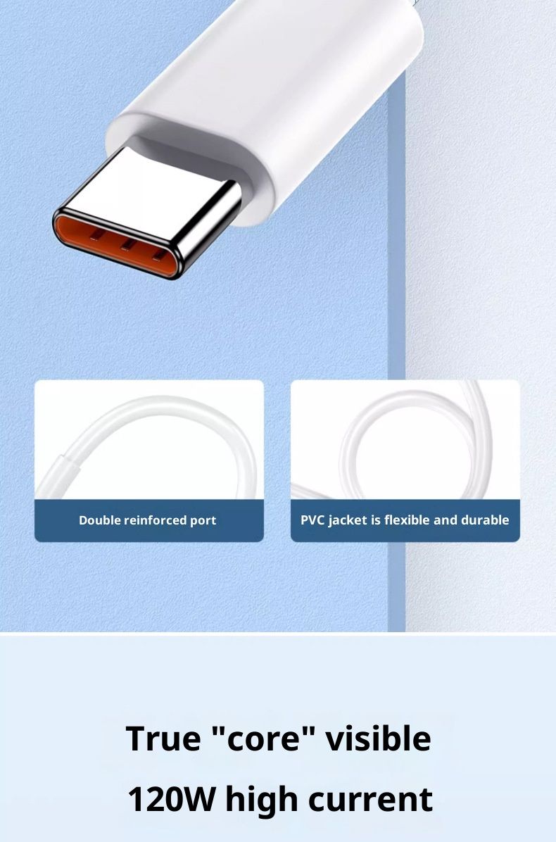 Digitex 120W Flash Type-C Datenkabel, kompatibel mit Xiaomi Redmi Smartphones, Gold Label MAX, orange Schnittstelle_voghion.com