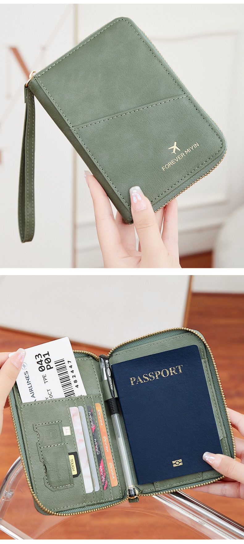 Women's Wallet & Men's Wallet Rfid Antimagnetic Passport Bag Zipper Short Passport Holder Multifunctional Travel Storage Certificate Bag_voghion.com