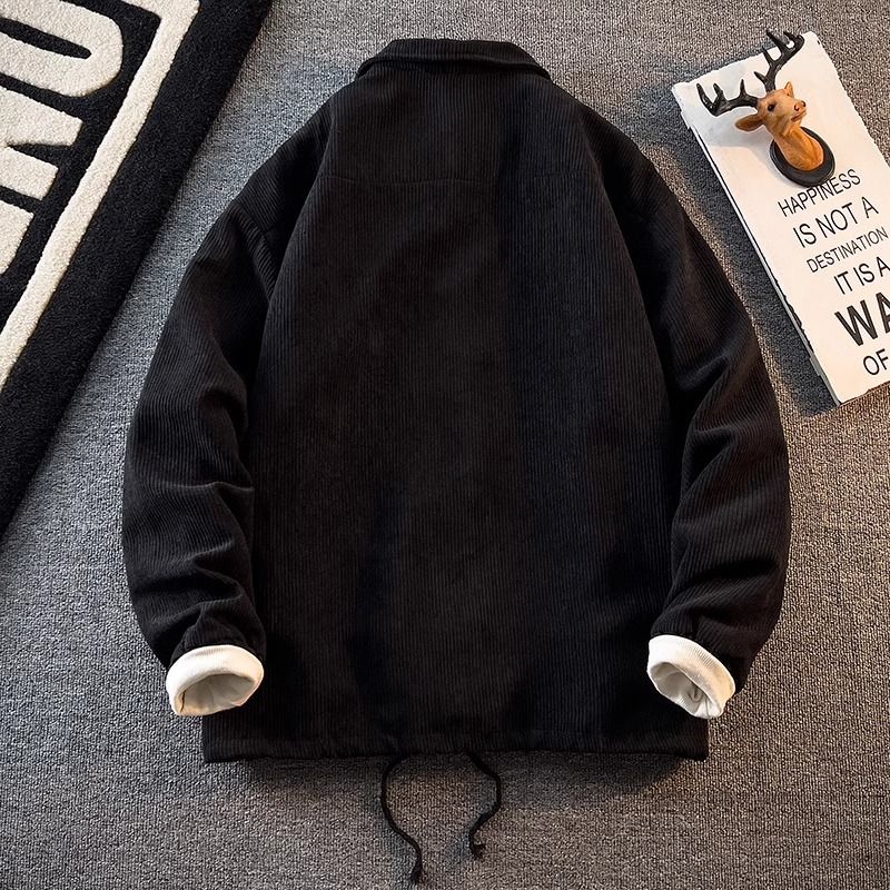 Premium-Arbeitsjacke für Herren – Locker geschnittener, vielseitiger Frühlings- und Herbstmantel in Schwarz, Braun und Apricot_voghion.com