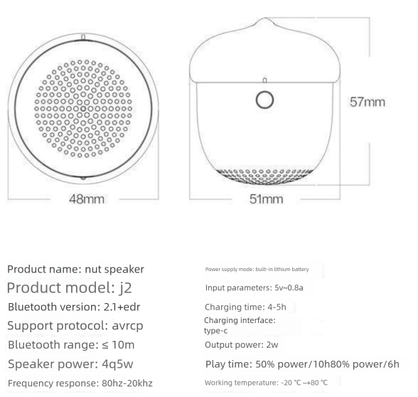Mini Portable Nut Wireless Bluetooth Speaker Mobile Small Cannon Outdoor Hiking Travel Subwoofer_voghion.com