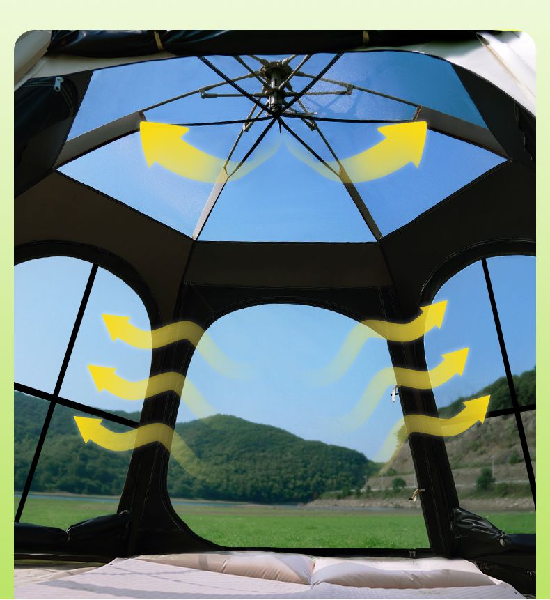 Zelt und 2-in-1-Outdoor-Camping-Übernachtungs-Regenschutz-Sonnenschutz, faltbar, tragbar, automatisches Außendach_voghion.com