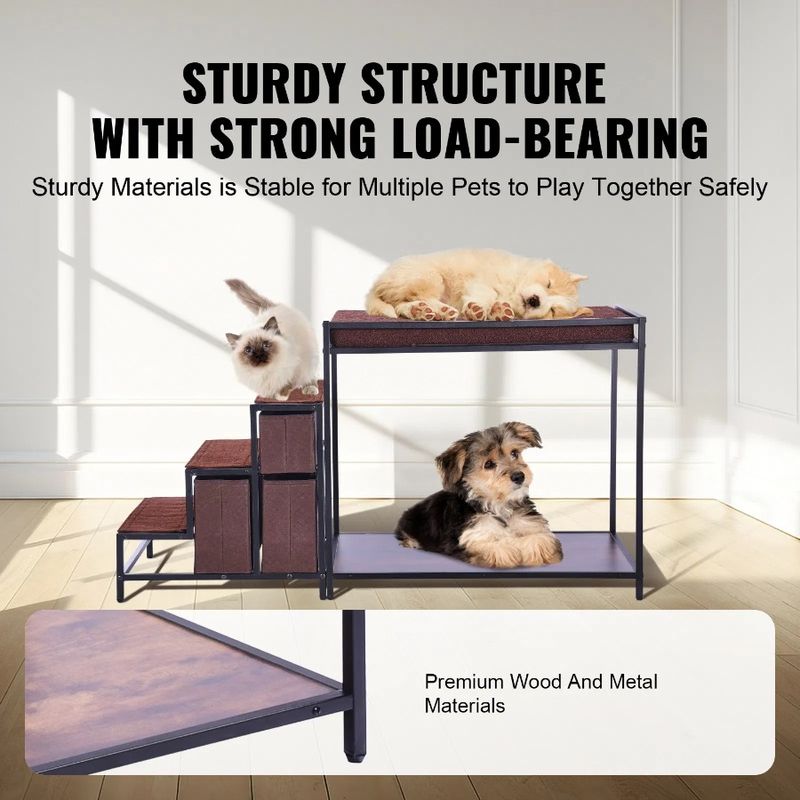 Bunk Bed Pet Size Perch Medium Storage Window Stairs With Dog Cat_voghion.com