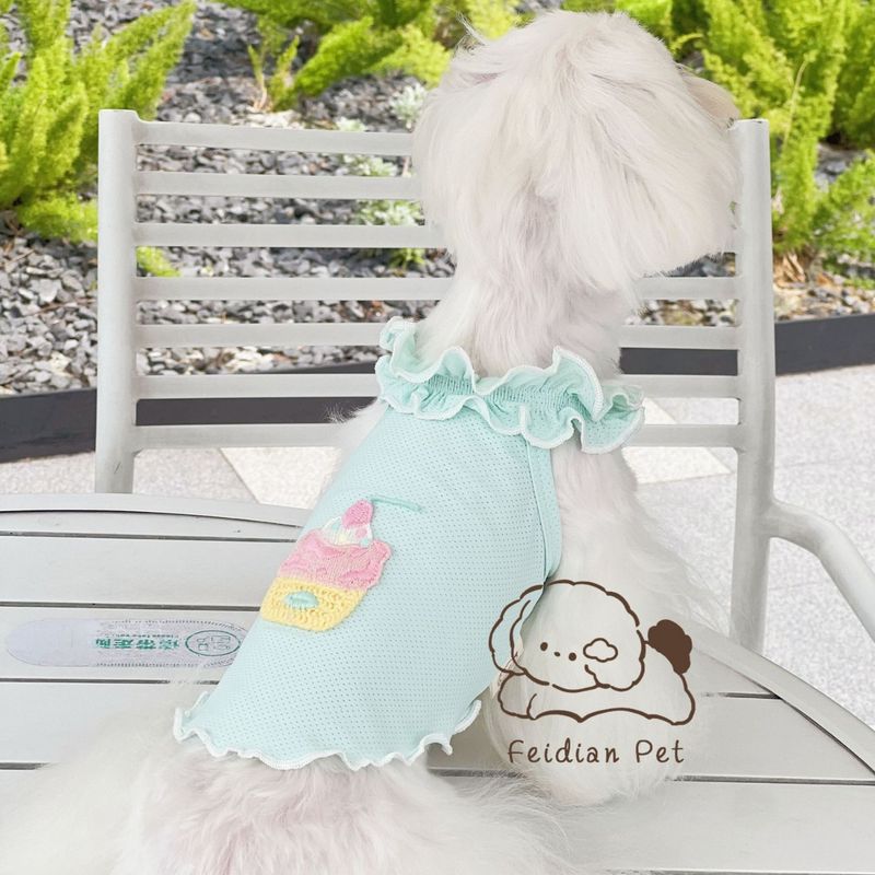 24 İlkbahar Yaz Yeni Evcil Hayvan Yüksek Elastik Spor Kumaş Yama Dantel Tabanlı Gömlek Kedi Küçük Köpek Serin Nefes Alabilen Yelek_voghion.com