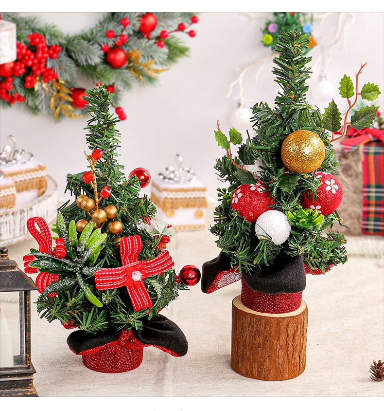 Mini Christmas Tree Decor – Tabletop Pinecone & Berry Holiday Centerpiece With 3 Festive Design Options_voghion.com
