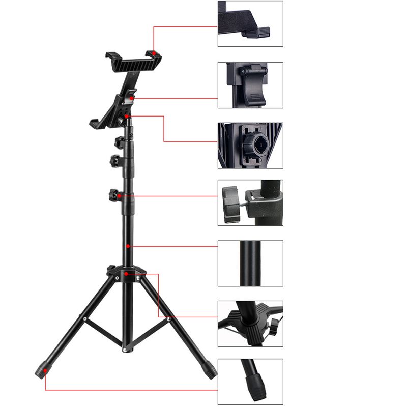 New Adjustable Tripod Floor Stand Universal Holder Mount Tablet Support Bracket 7-11 Inch Tablets Pad For IPad_voghion.com
