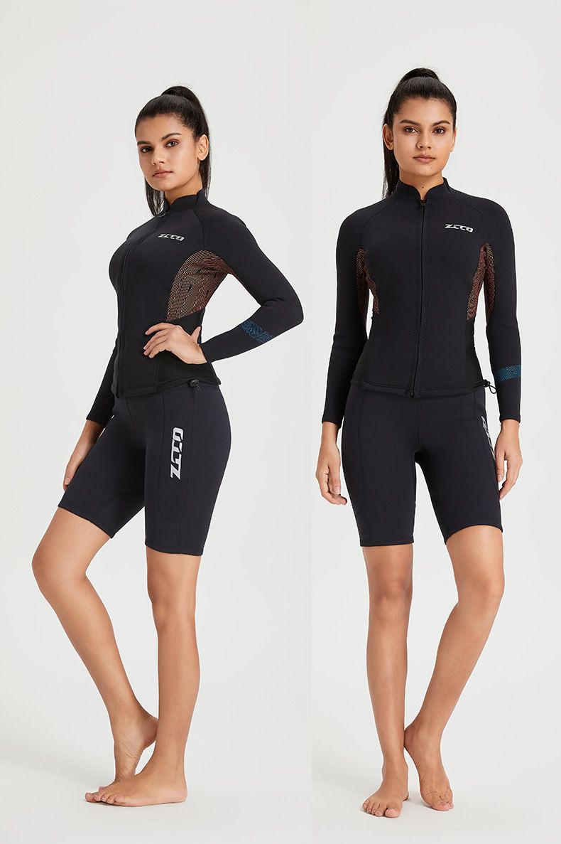 1.5mm diving suit men's and women's separate long sleeve diving suit Winter snorkeling surf coat_voghion.com