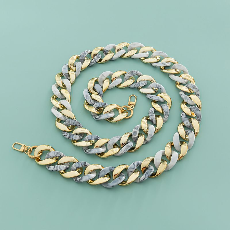 Großer, 4 cm x 3,3 cm, trendiger, rutschfester DIY-Kettenriemen aus exquisitem Harzacryl, breiter Schultergurt für Taschen_voghion.com