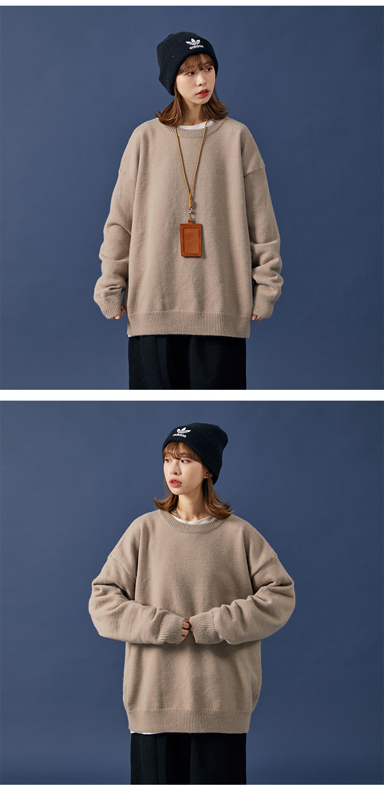 1. Nueva chaqueta de hombre de color sólido con tendencia neutra informal y suelta para parejas 7979P45 felpa P55_voghion.com