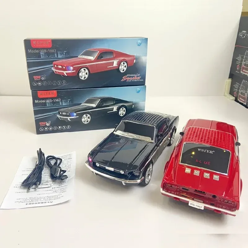 Tragbarer Lautsprecher in Ford-Autoform, kabellose Bluetooth-Musik-Boombox für PC mit FM-Radio, Freisprechfunktion, Subwoofer, Caixa_voghion.com